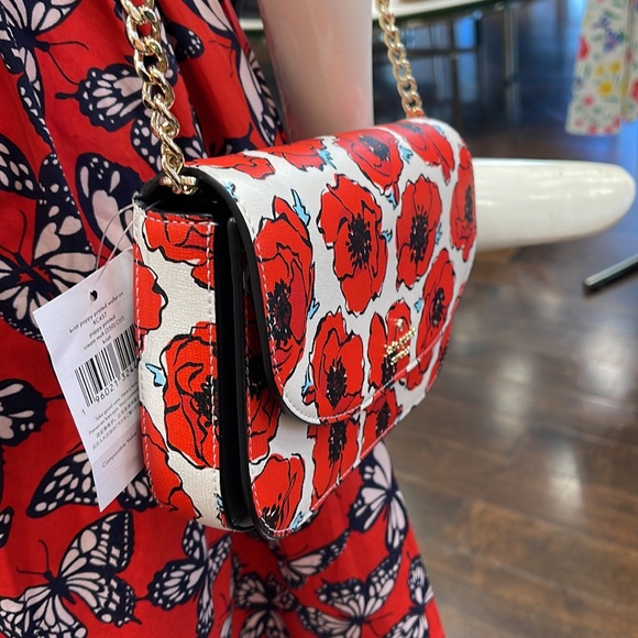 Kate Spade Kristi Poppy Printed Flap Crossbody 
Cream Multi NWT - Picture 3 of 16